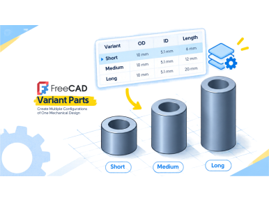 FreeCAD Variant Parts: Create Multiple Configurations of One Mechanical Design